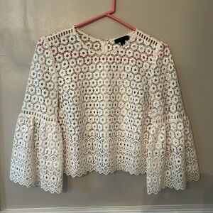 J Crew Cut out Floral Blouse